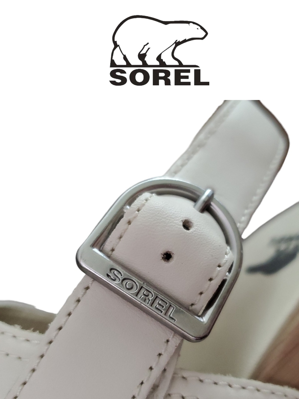 Sorel Chalk & Black Roam’n Clog™ RVT Leather Women's Shoe Size 8 - Picture 8 of 9